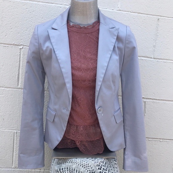 EXPRESS | one button gray women work career blazer - Picture 6 of 8